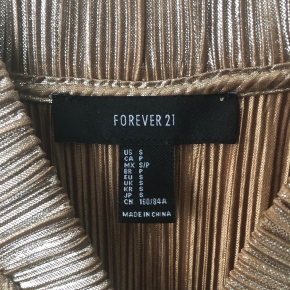 Silver Metallic Textured Bomber Jacket Small - Picture 3 of 7